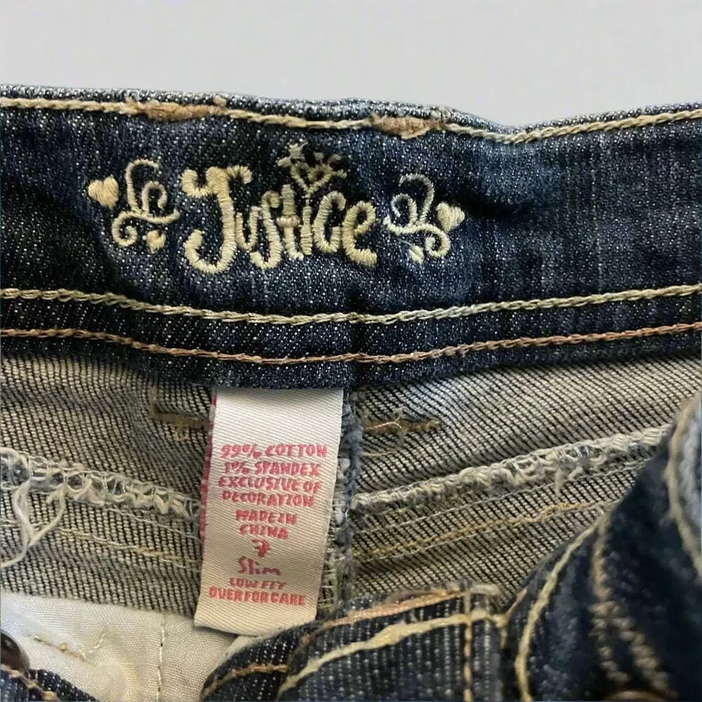 Girls Justice Blue Denim Shorts Size 7